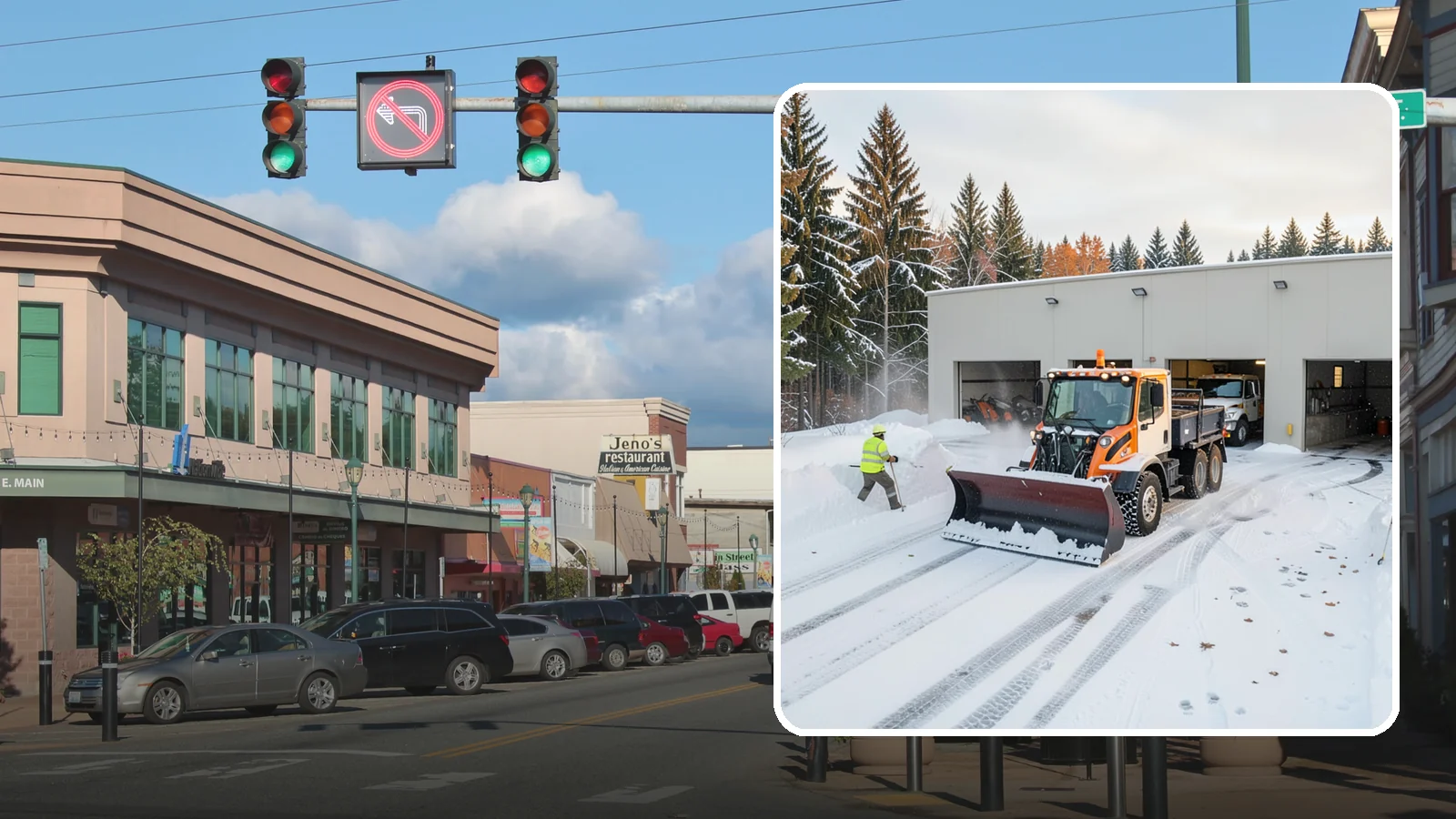 Warehouse Snow Plowing in Monroe, Snohomish County, WA - We plow warehouse lots, loading docks, and trailer yards so trucks dock and depart without weather delays.