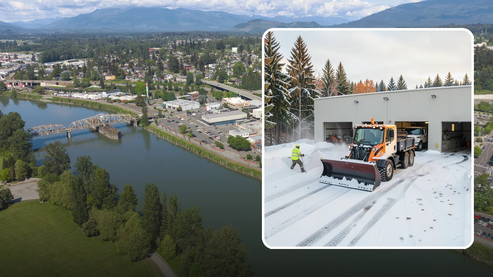 Warehouse Snow Plowing in Mount Vernon, Skagit County, WA - We plow warehouse lots, loading docks, and trailer yards so trucks dock and depart without weather delays.
