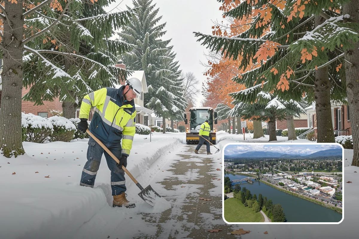 Warehouse Snow Plowing in Mount Vernon, Skagit County, WA - Trailer yards and dock aprons cleared for continuous freight flow