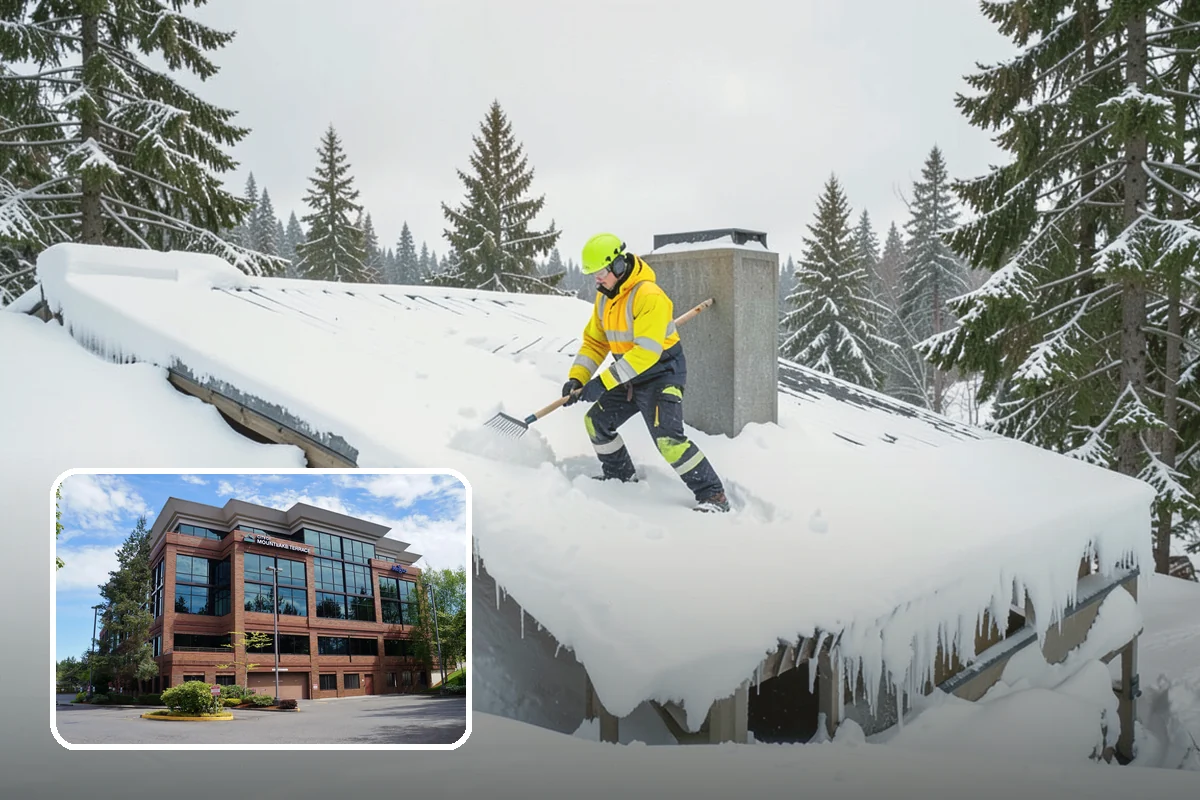 Warehouse Snow Plowing in Mountlake Terrace, Snohomish County, WA - Trailer yards and dock aprons cleared for continuous freight flow