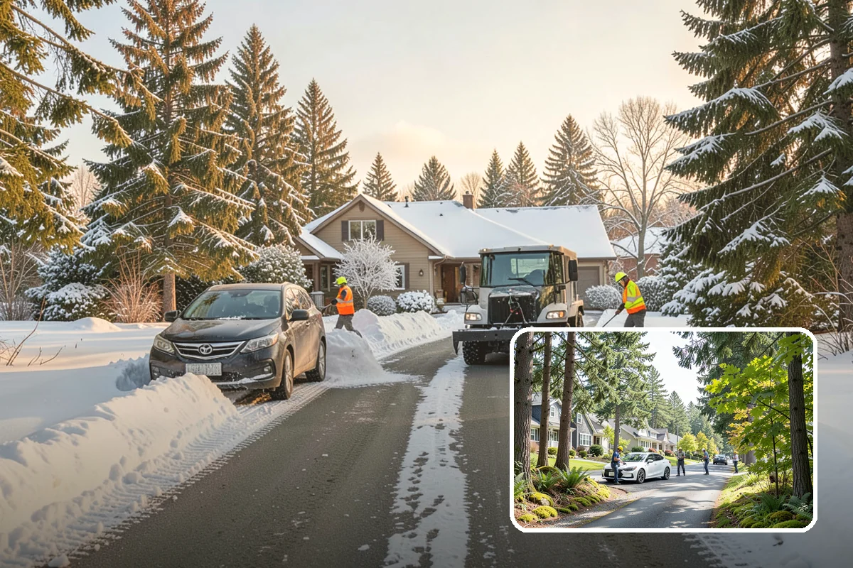 Warehouse Snow Plowing in Normandy Park, King County, WA - Trailer yards and dock aprons cleared for continuous freight flow