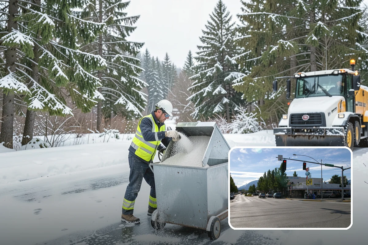 Warehouse Snow Plowing in North Bend, King County, WA - Trailer yards and dock aprons cleared for continuous freight flow