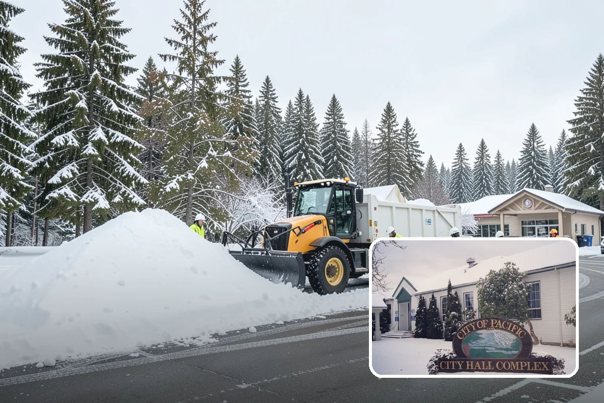 Warehouse Snow Plowing in Pacific, King County, WA - Trailer yards and dock aprons cleared for continuous freight flow