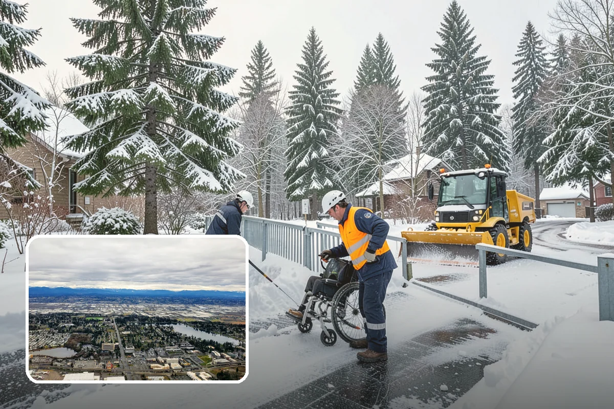 Warehouse Snow Plowing in SeaTac, King County, WA - Trailer yards and dock aprons cleared for continuous freight flow