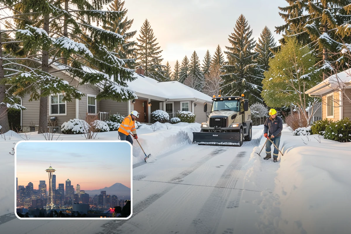 Warehouse Snow Plowing in Seattle, King County, WA - Trailer yards and dock aprons cleared for continuous freight flow