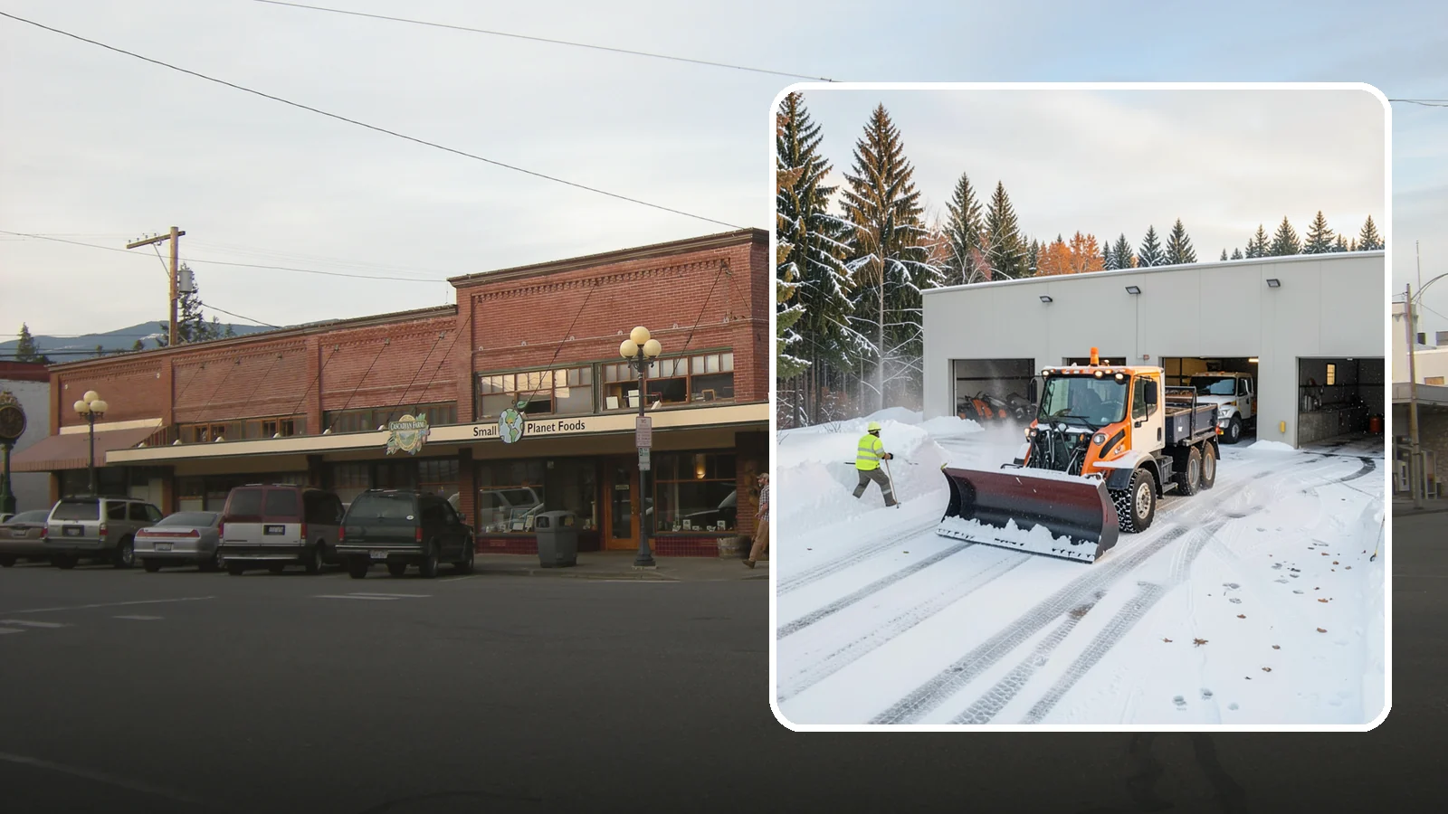 Warehouse Snow Plowing in Sedro-Woolley, Skagit County, WA - We plow warehouse lots, loading docks, and trailer yards so trucks dock and depart without weather delays.