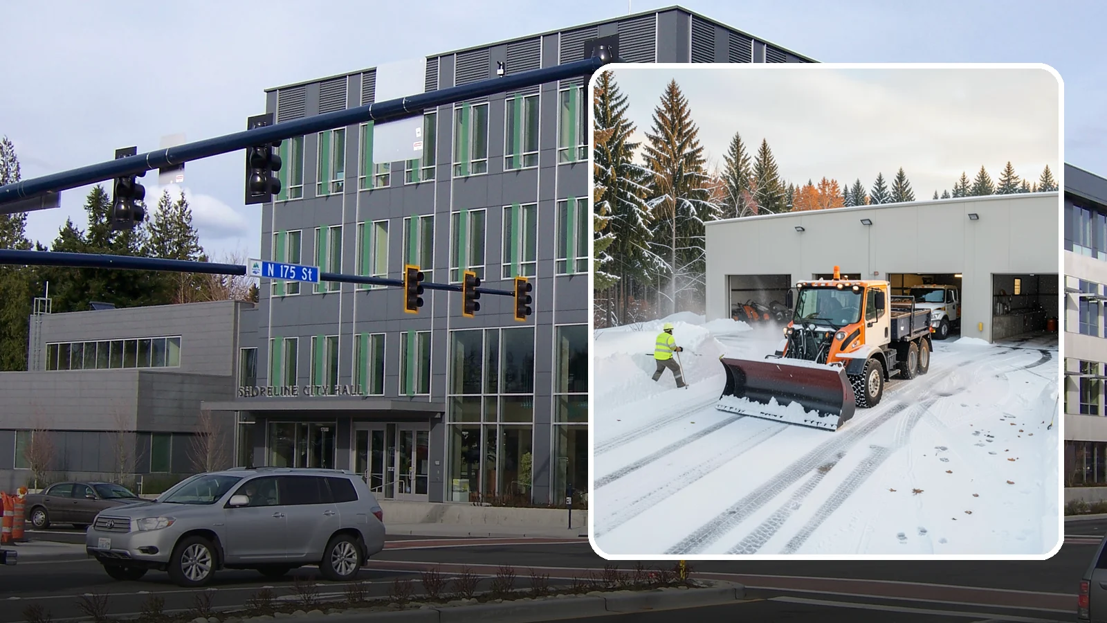 Warehouse Snow Plowing in Shoreline, King County, WA - We plow warehouse lots, loading docks, and trailer yards so trucks dock and depart without weather delays.