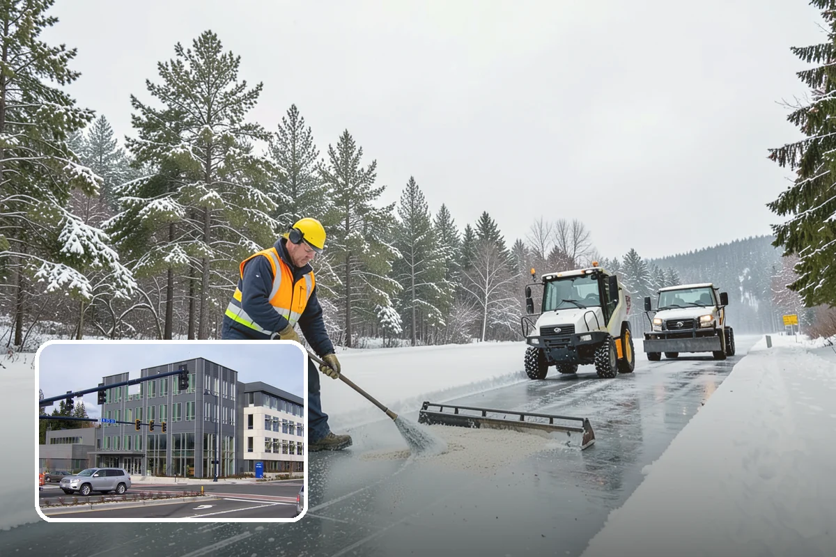 Warehouse Snow Plowing in Shoreline, King County, WA - Trailer yards and dock aprons cleared for continuous freight flow