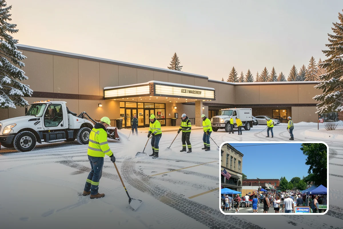 Warehouse Snow Plowing in Snohomish, Snohomish County, WA - Trailer yards and dock aprons cleared for continuous freight flow