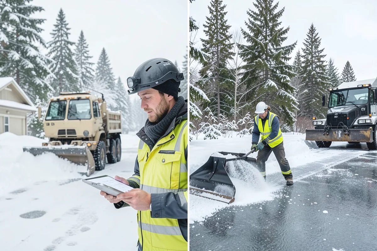 Warehouse Snow Plowing in Sumner, Pierce County, WA - Map the trailer yard, dock approaches, and employee lot with your dock schedule