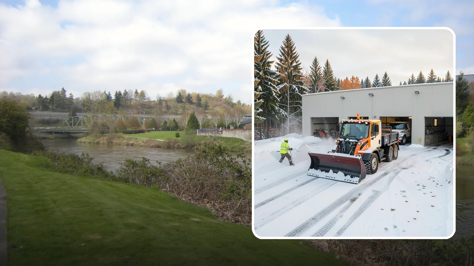 Warehouse Snow Plowing in Tukwila, King County, WA - We plow warehouse lots, loading docks, and trailer yards so trucks dock and depart without weather delays.
