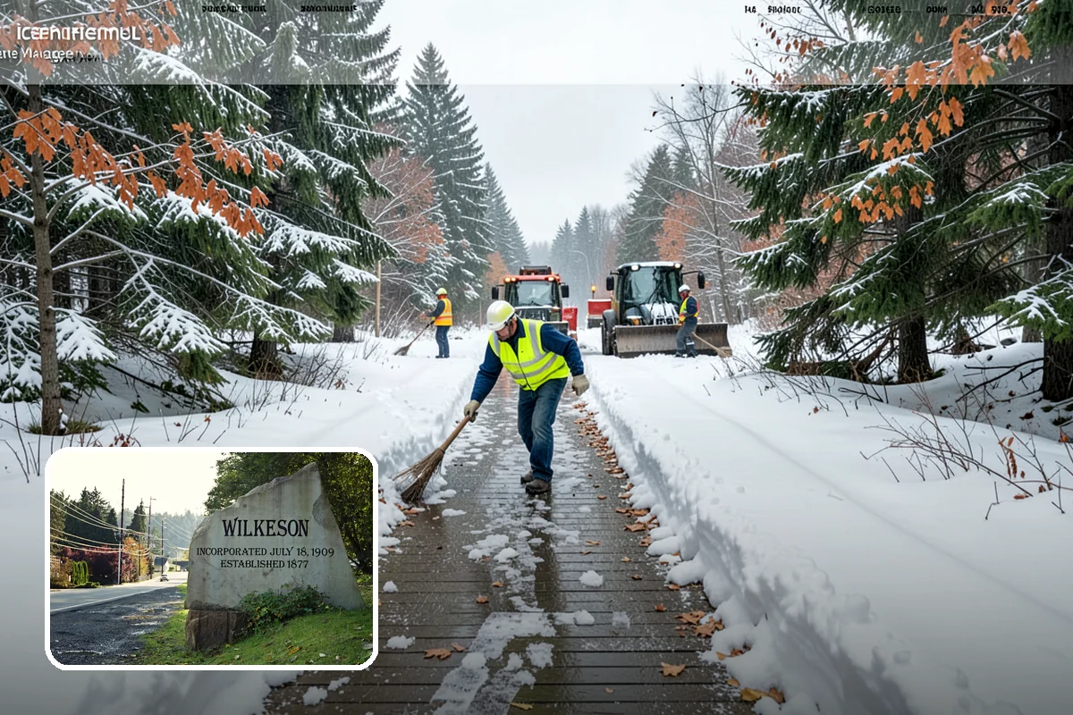 Warehouse Snow Plowing in Wilkeson, Pierce County, WA - Trailer yards and dock aprons cleared for continuous freight flow