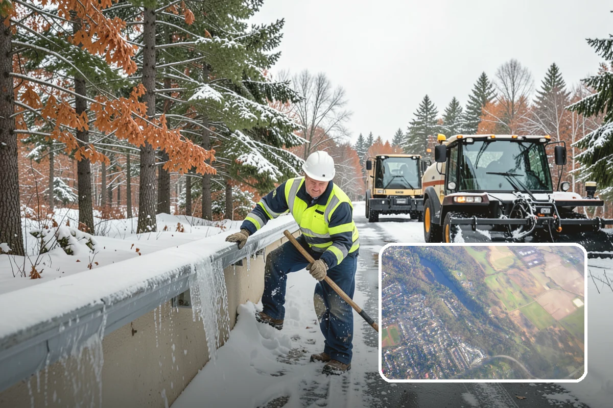 Warehouse Snow Removal in Algona, King County, WA - Open dock doors and trailer staging areas