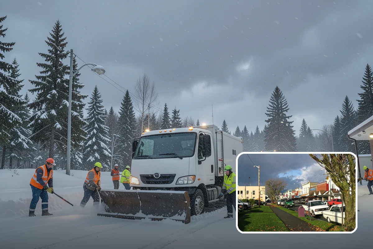 Warehouse Snow Removal in Arlington, Snohomish County, WA - Open dock doors and trailer staging areas