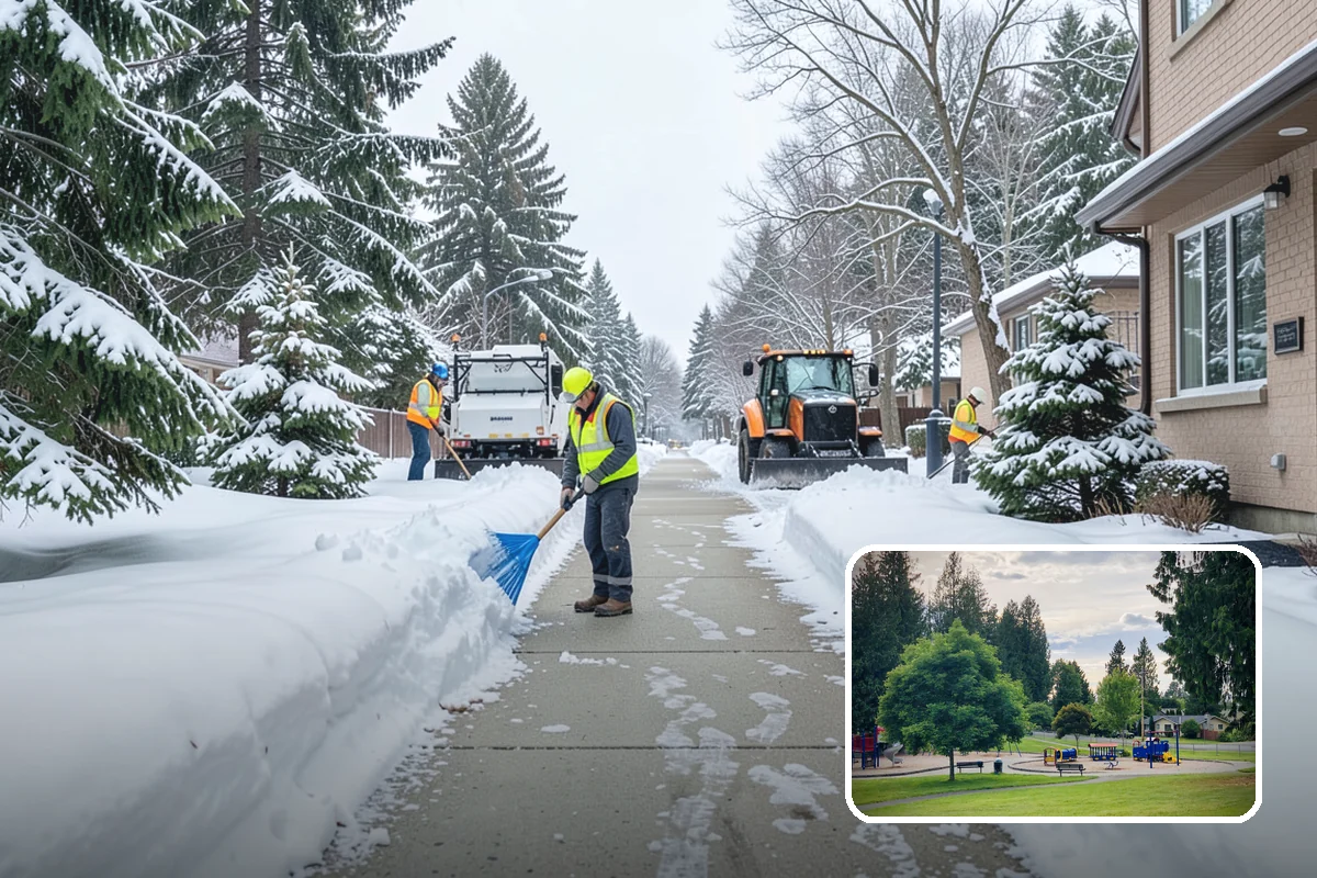 Warehouse Snow Removal in Bonney Lake, Pierce County, WA - Open dock doors and trailer staging areas