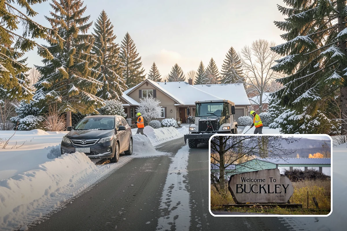 Warehouse Snow Removal in Buckley, Pierce County, WA - Open dock doors and trailer staging areas