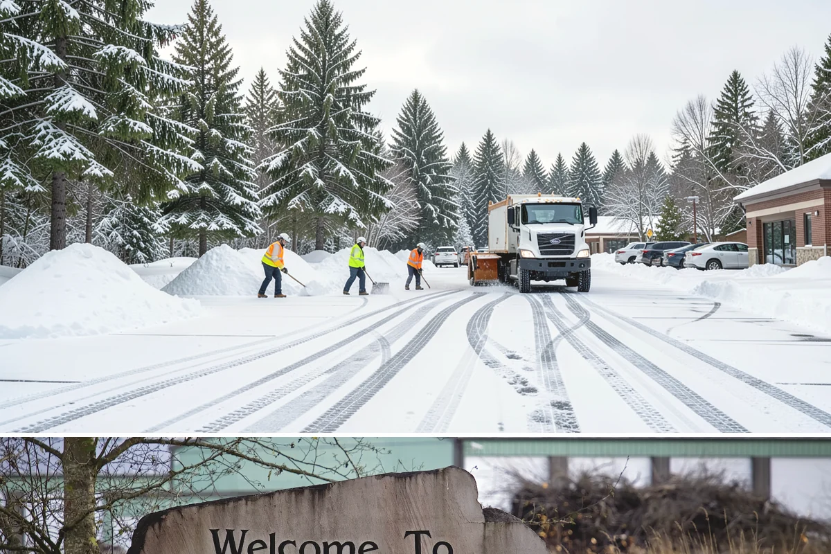 Warehouse Snow Removal in Buckley, Pierce County, WA - Warehouses face peak risk during December and January cold snaps when wet snow compacts quickly under continuous trailer traffic.
