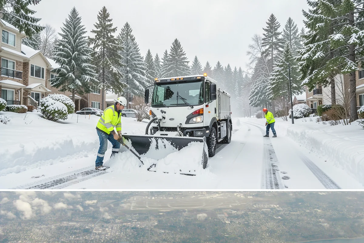 Warehouse Snow Removal in Burien, King County, WA - Warehouses face peak risk during December and January cold snaps when wet snow compacts quickly under continuous trailer traffic.