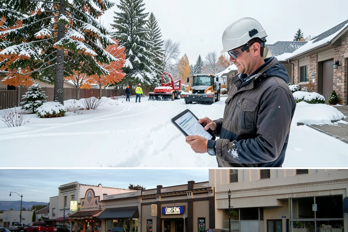 Warehouse Snow Removal in Burlington, Skagit County, WA - Warehouses face peak risk during December and January cold snaps when wet snow compacts quickly under continuous trailer traffic.