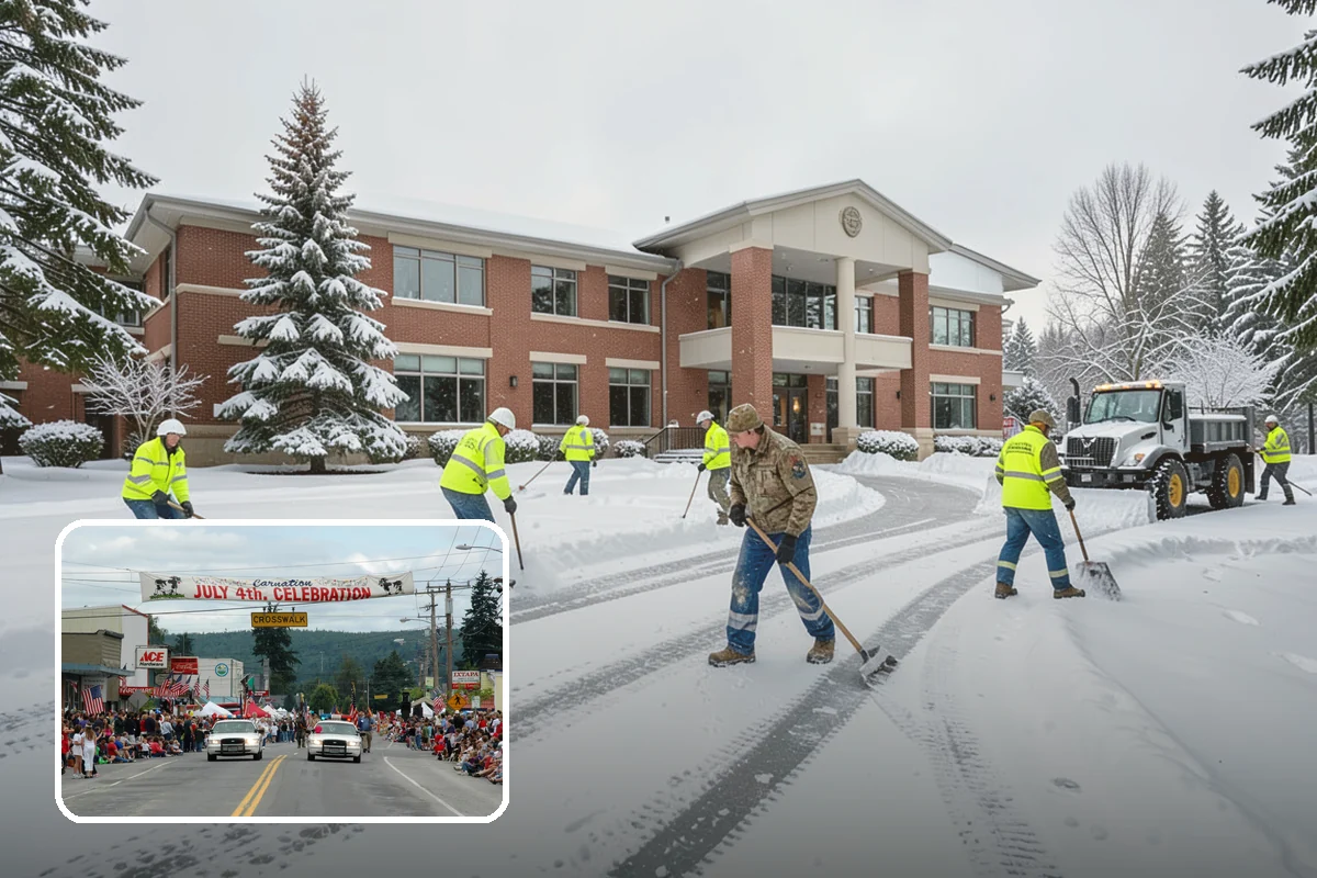 Warehouse Snow Removal in Carnation, King County, WA - Open dock doors and trailer staging areas