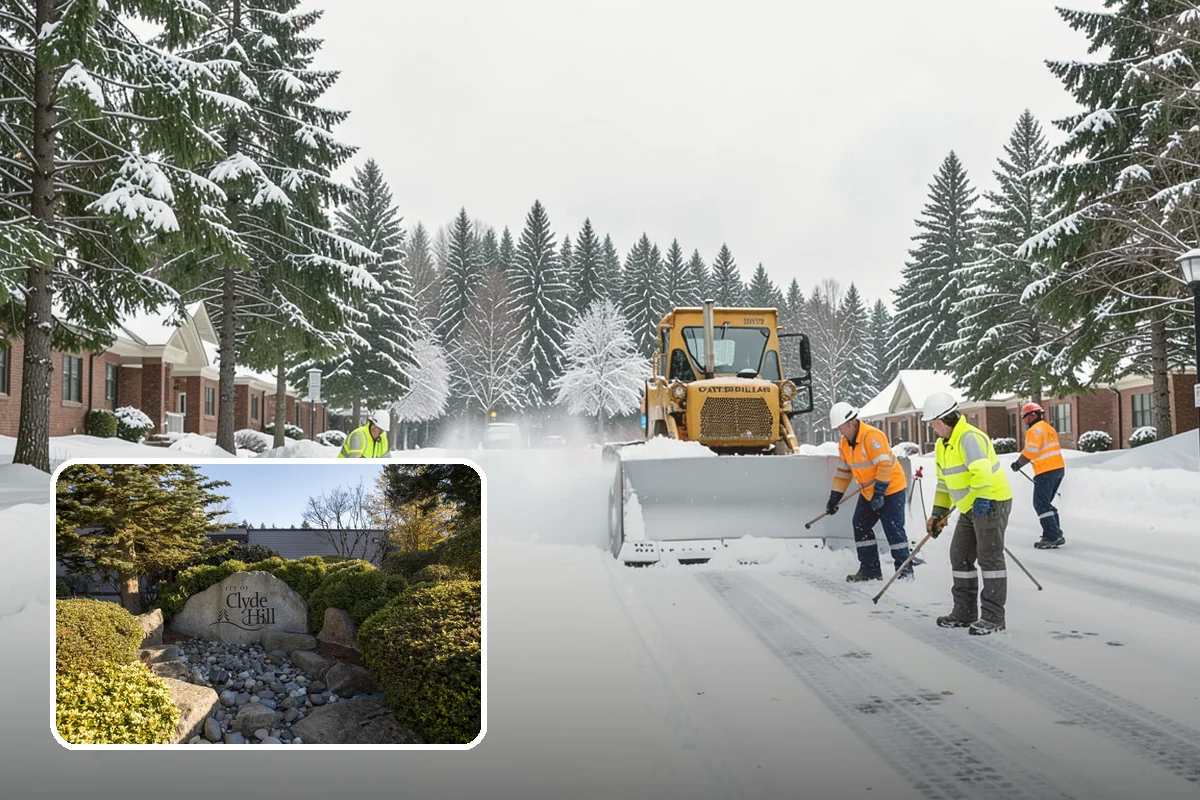 Warehouse Snow Removal in Clyde Hill, King County, WA - Open dock doors and trailer staging areas