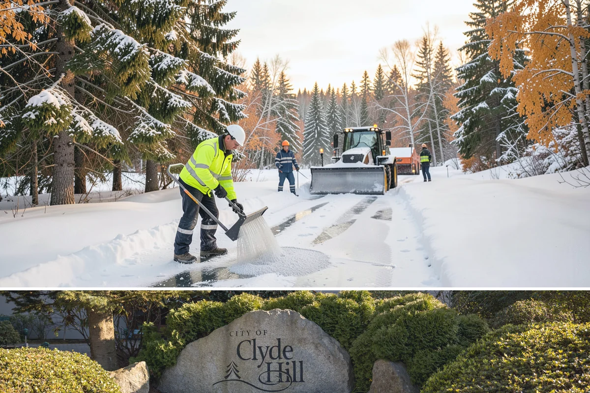 Warehouse Snow Removal in Clyde Hill, King County, WA - Warehouses face peak risk during December and January cold snaps when wet snow compacts quickly under continuous trailer traffic.