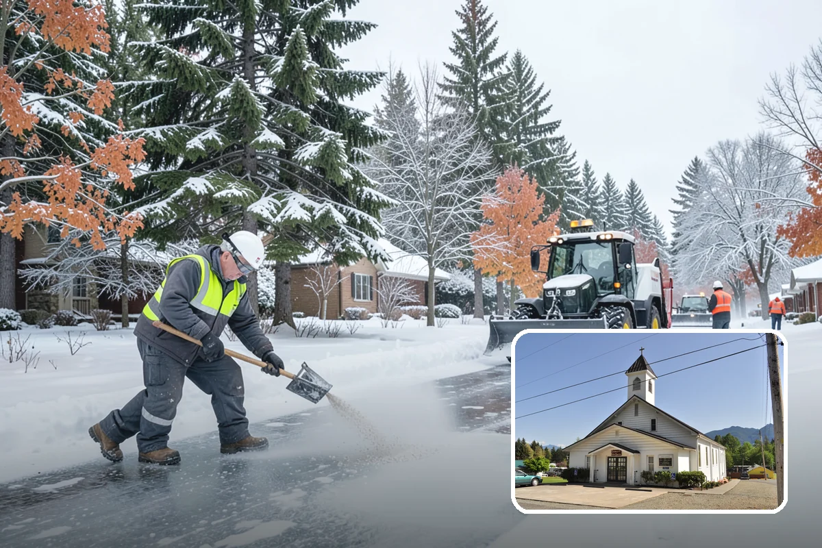 Warehouse Snow Removal in Concrete, Skagit County, WA - Open dock doors and trailer staging areas