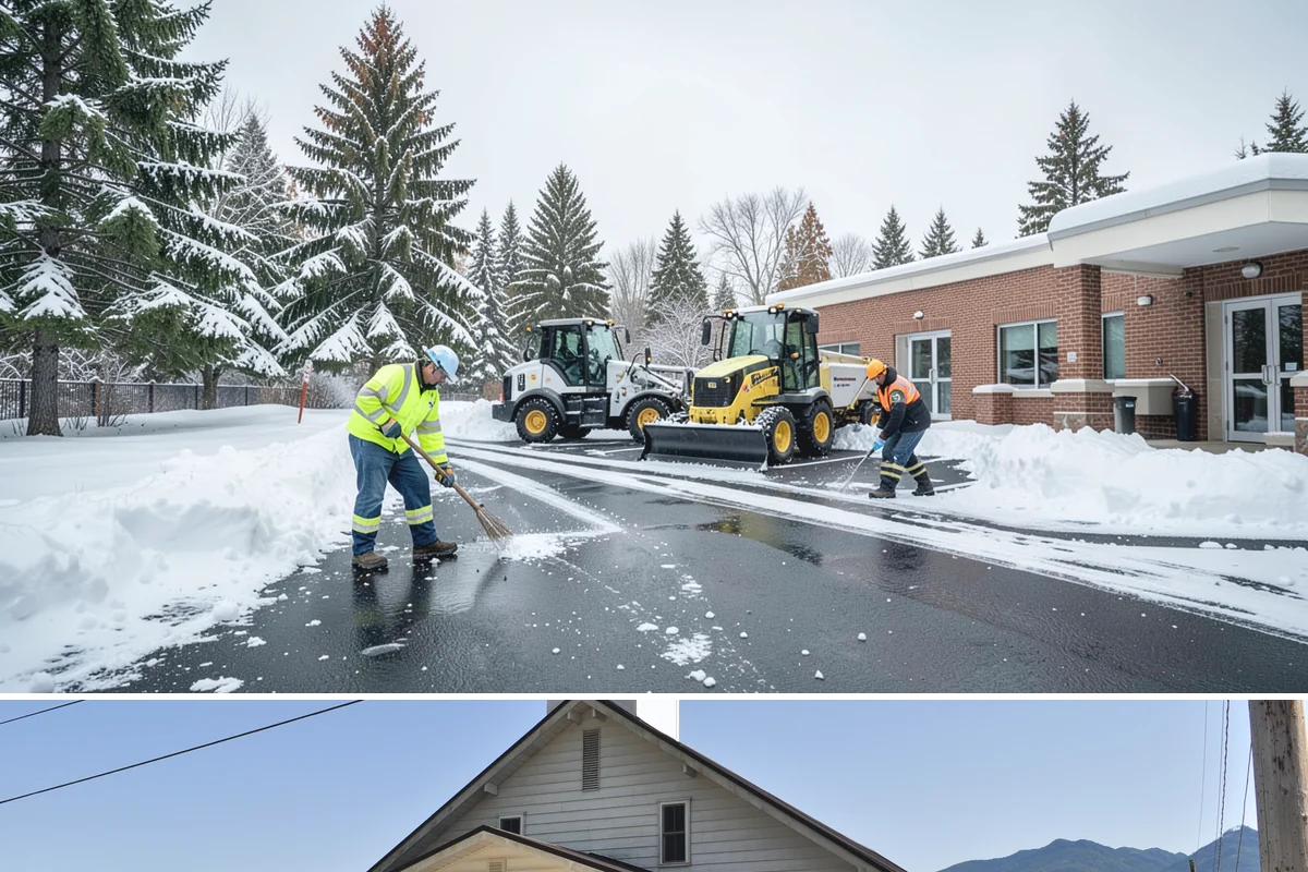 Warehouse Snow Removal in Concrete, Skagit County, WA - Warehouses face peak risk during December and January cold snaps when wet snow compacts quickly under continuous trailer traffic.