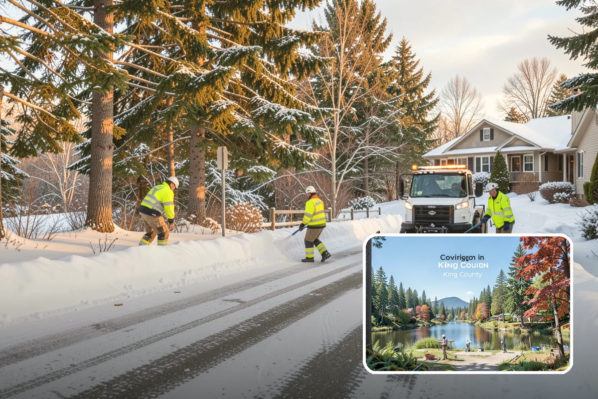 Warehouse Snow Removal in Covington, King County, WA - Open dock doors and trailer staging areas