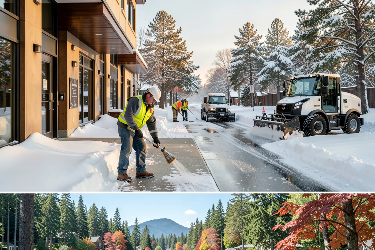 Warehouse Snow Removal in Covington, King County, WA - Warehouses face peak risk during December and January cold snaps when wet snow compacts quickly under continuous trailer traffic.