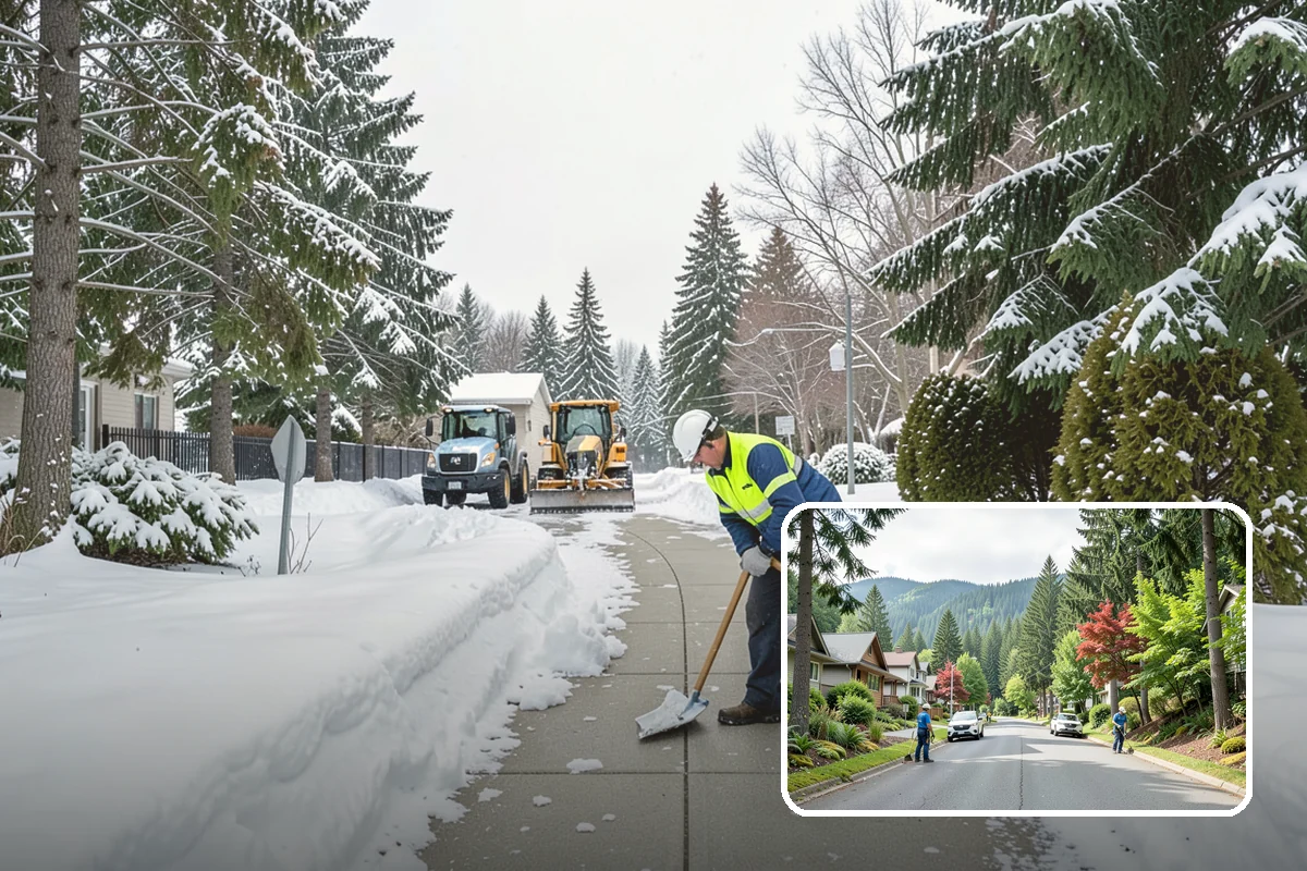 Warehouse Snow Removal in Darrington, Snohomish County, WA - Open dock doors and trailer staging areas