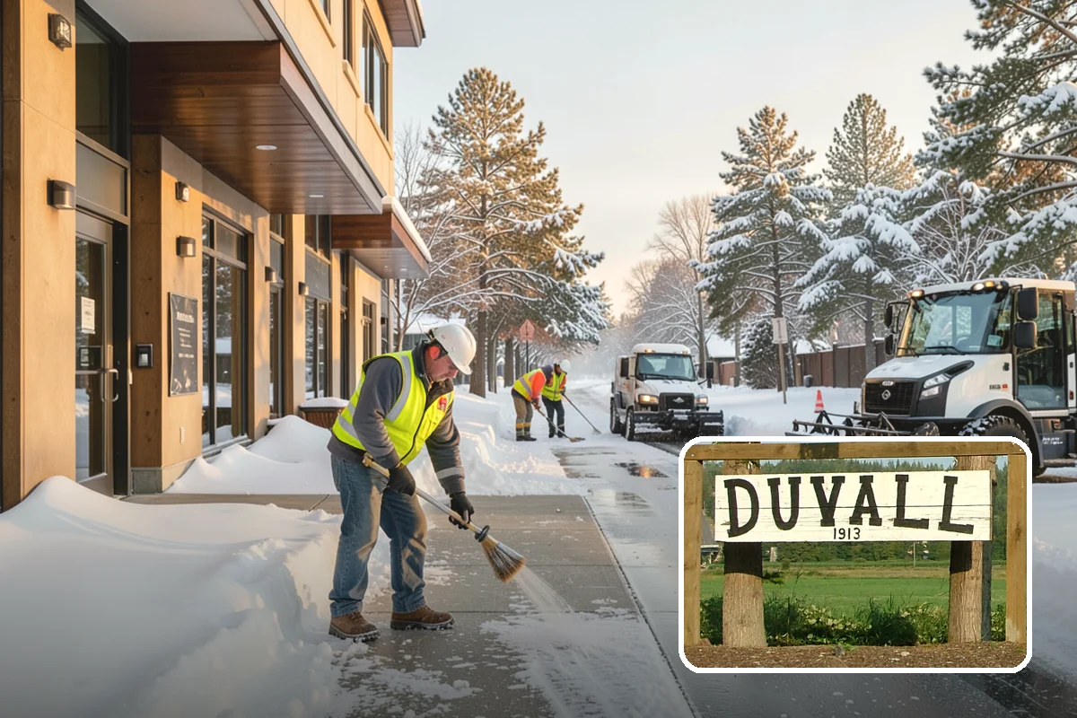 Warehouse Snow Removal in Duvall, King County, WA - Open dock doors and trailer staging areas
