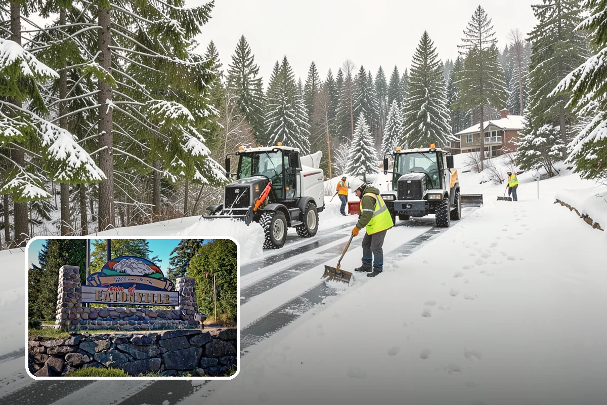 Warehouse Snow Removal in Eatonville, Pierce County, WA - Open dock doors and trailer staging areas