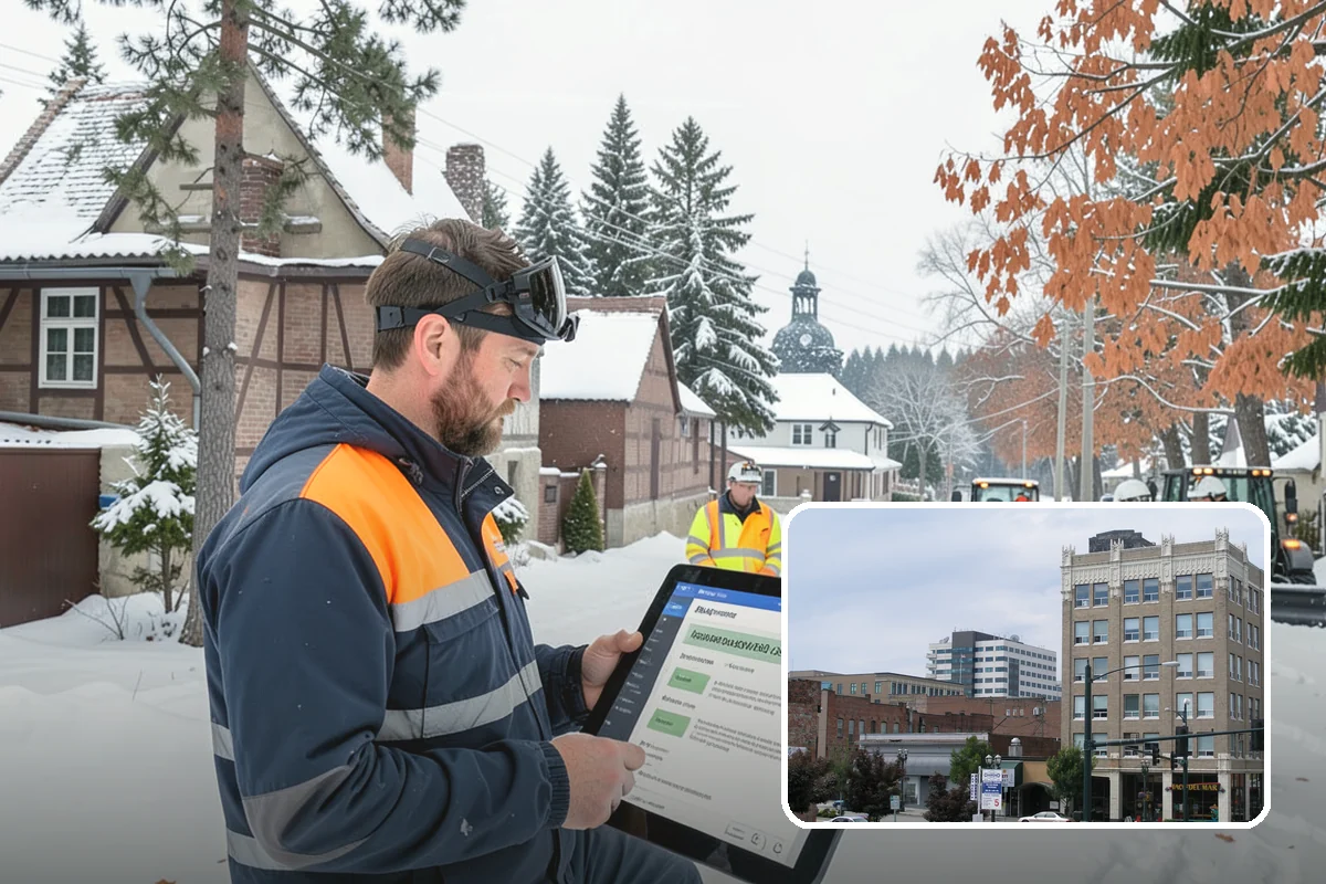 Warehouse Snow Removal in Everett, Snohomish County, WA - Open dock doors and trailer staging areas