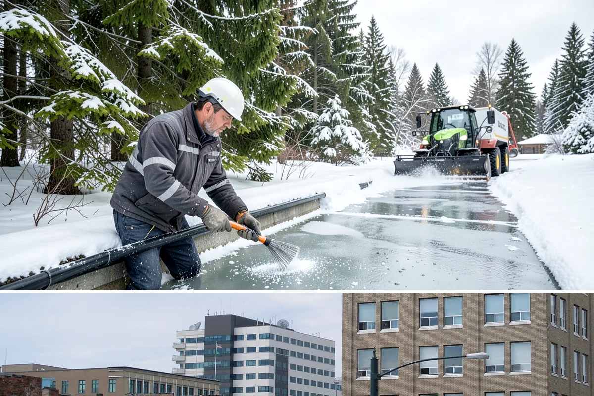 Warehouse Snow Removal in Everett, Snohomish County, WA - Warehouses face peak risk during December and January cold snaps when wet snow compacts quickly under continuous trailer traffic.