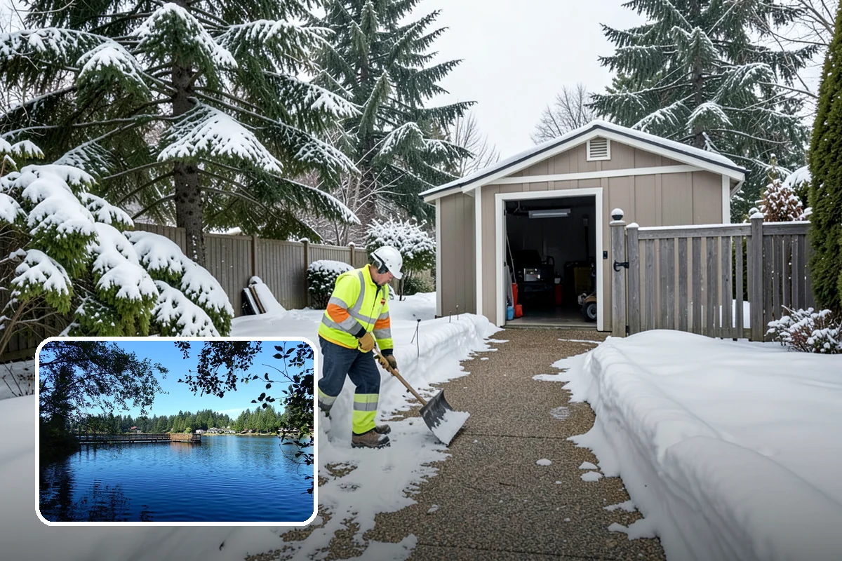 Warehouse Snow Removal in Federal Way, King County, WA - Open dock doors and trailer staging areas