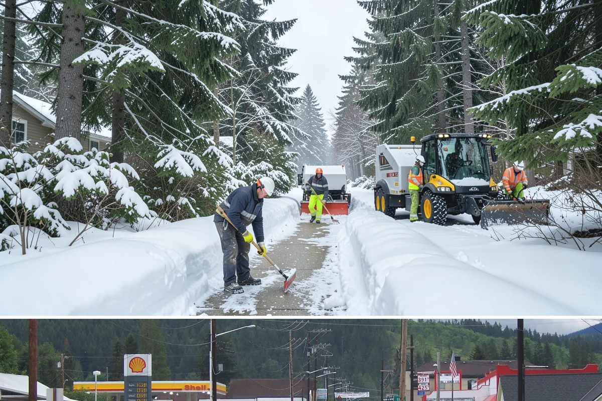 Warehouse Snow Removal in Granite Falls, Snohomish County, WA - Warehouses face peak risk during December and January cold snaps when wet snow compacts quickly under continuous trailer traffic.