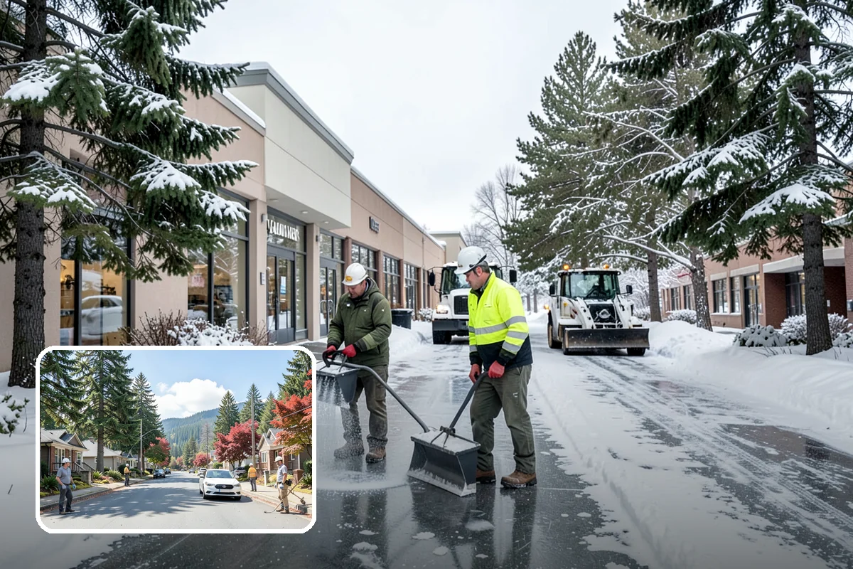Warehouse Snow Removal in Hunts Point, King County, WA - Open dock doors and trailer staging areas