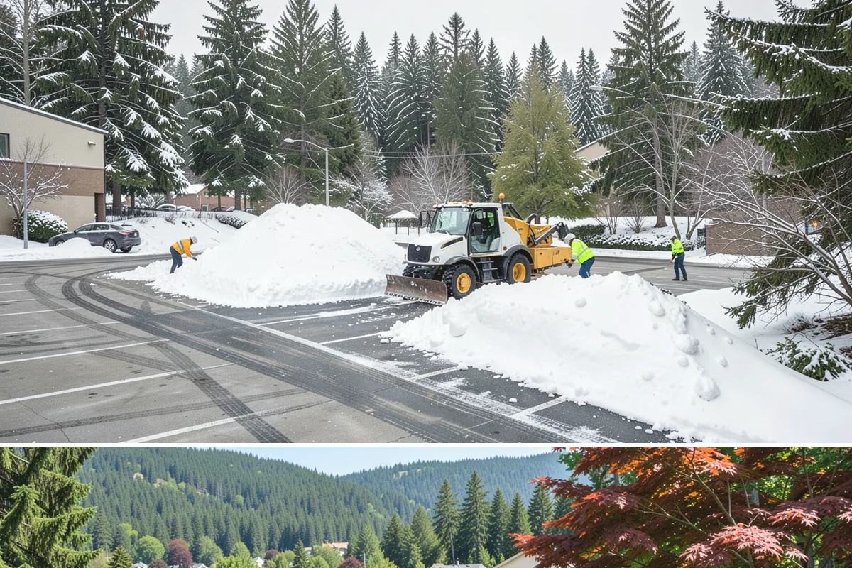 Warehouse Snow Removal in Index, Snohomish County, WA - Warehouses face peak risk during December and January cold snaps when wet snow compacts quickly under continuous trailer traffic.