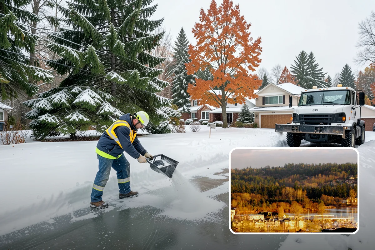 Warehouse Snow Removal in Kenmore, King County, WA - Open dock doors and trailer staging areas