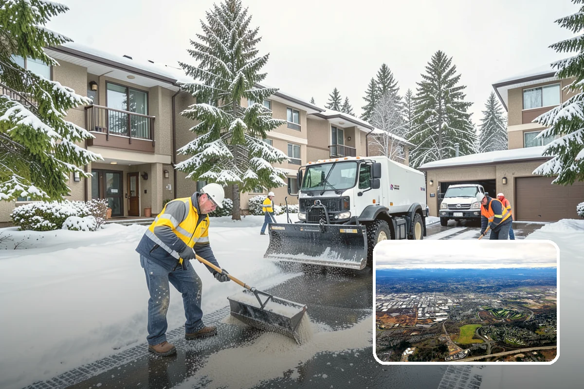 Warehouse Snow Removal in Kent, King County, WA - Open dock doors and trailer staging areas