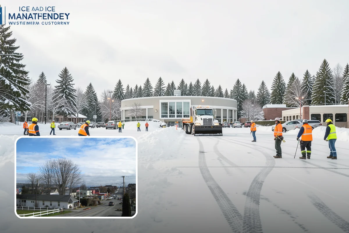 Warehouse Snow Removal in Langley, Island County, WA - Open dock doors and trailer staging areas