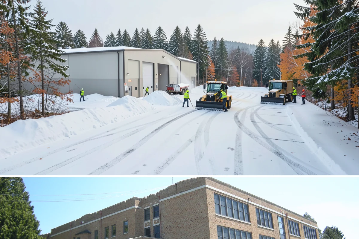 Warehouse Snow Removal in Maple Valley, King County, WA - Warehouses face peak risk during December and January cold snaps when wet snow compacts quickly under continuous trailer traffic.