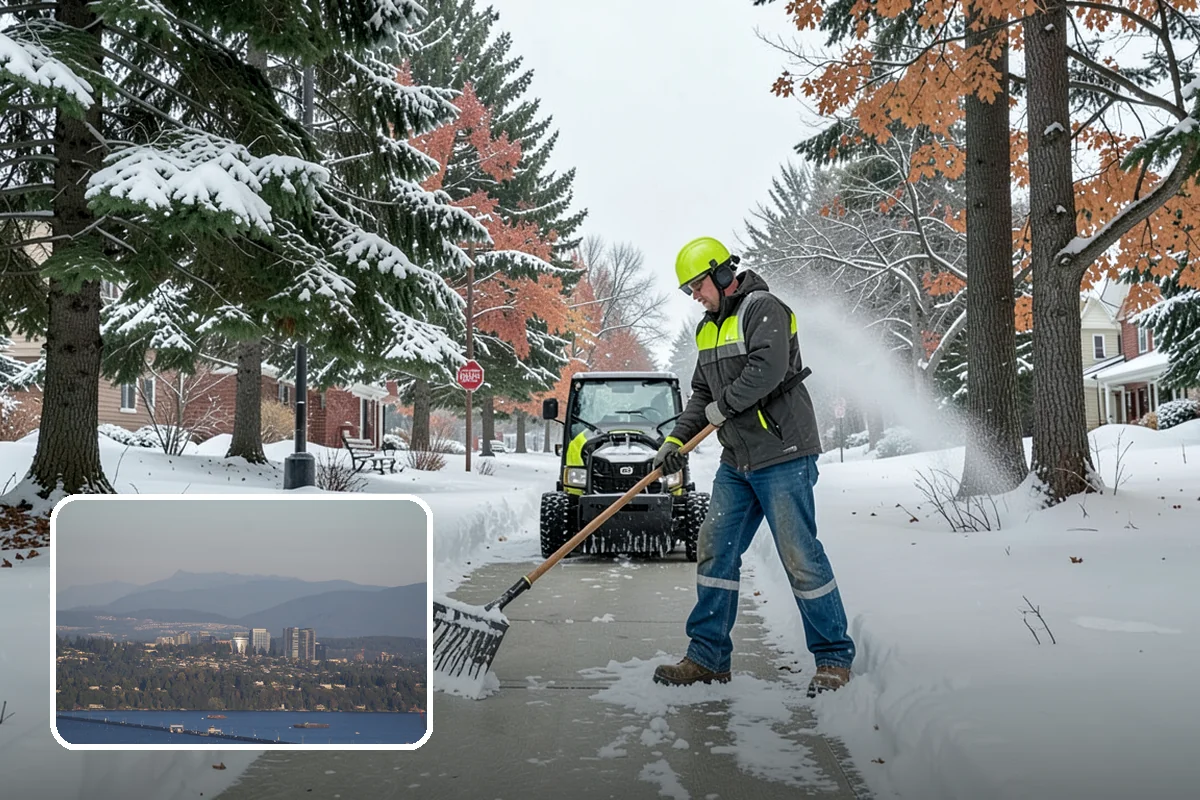 Warehouse Snow Removal in Medina, King County, WA - Open dock doors and trailer staging areas