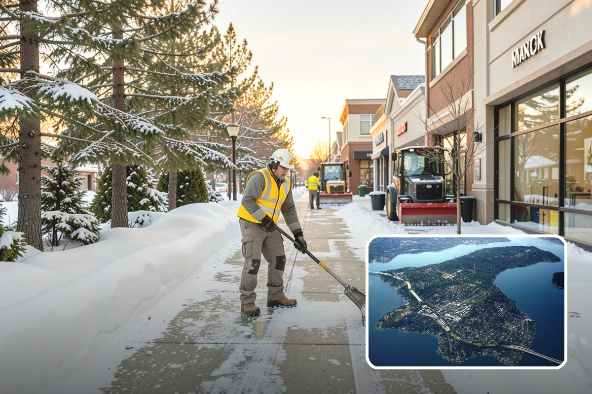 Warehouse Snow Removal in Mercer Island, King County, WA - Open dock doors and trailer staging areas