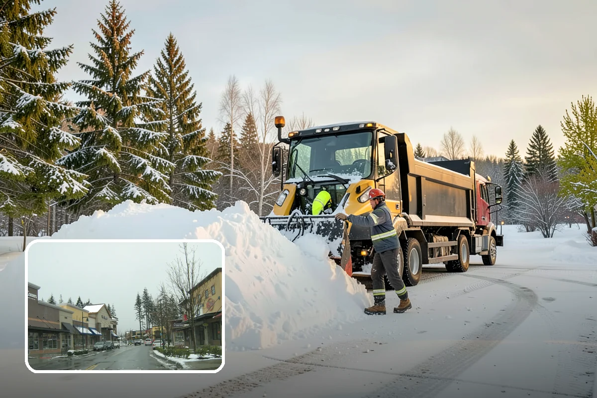 Warehouse Snow Removal in Mill Creek, Snohomish County, WA - Open dock doors and trailer staging areas