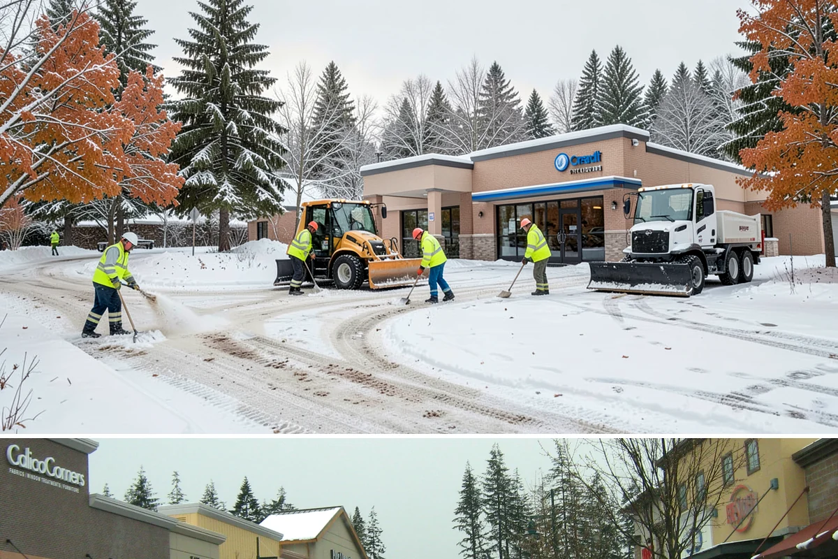 Warehouse Snow Removal in Mill Creek, Snohomish County, WA - Warehouses face peak risk during December and January cold snaps when wet snow compacts quickly under continuous trailer traffic.