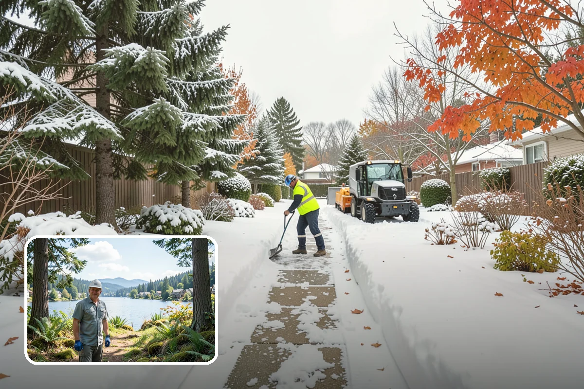 Warehouse Snow Removal in Milton, King County, WA - Open dock doors and trailer staging areas