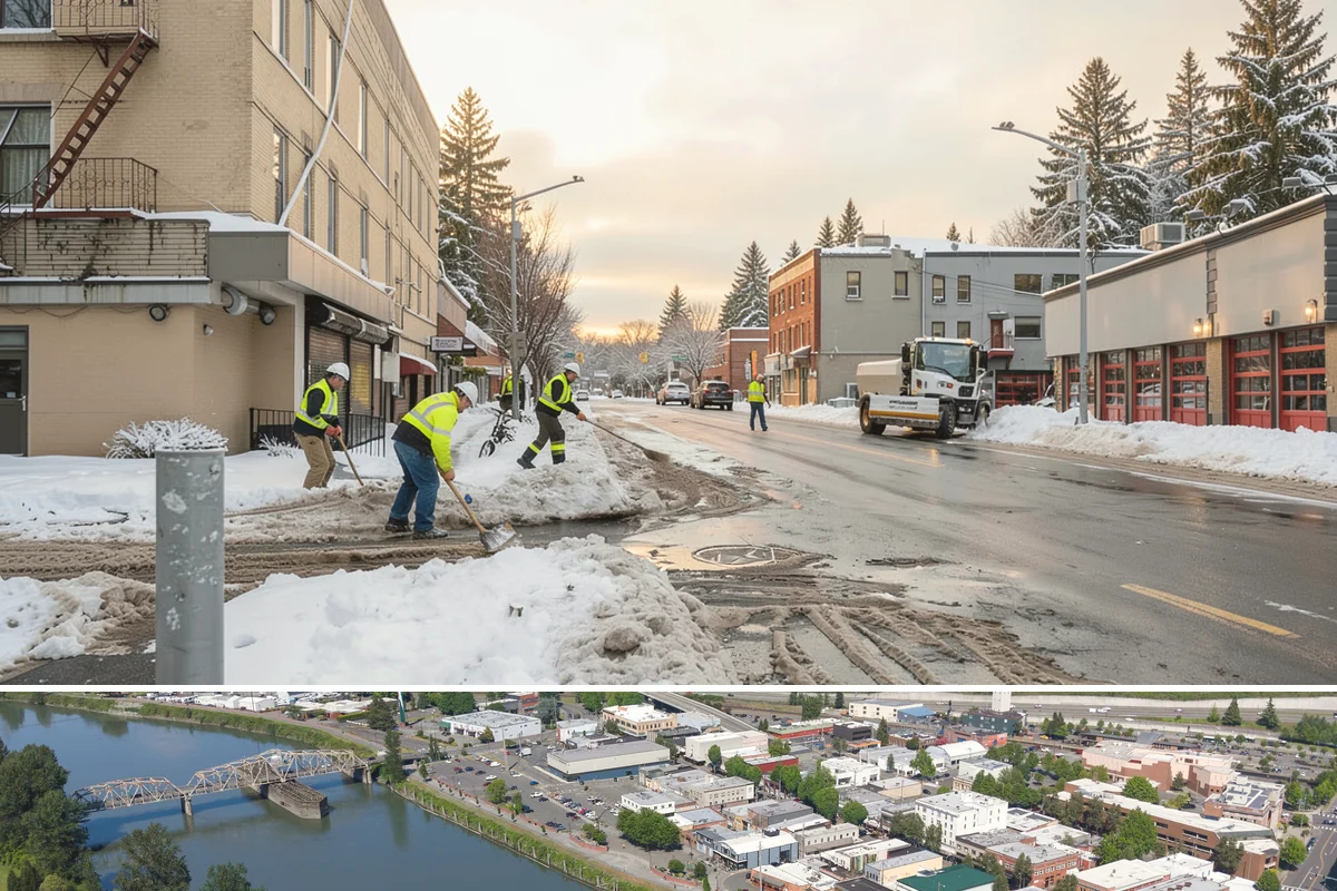 Warehouse Snow Removal in Mount Vernon, Skagit County, WA - Warehouses face peak risk during December and January cold snaps when wet snow compacts quickly under continuous trailer traffic.