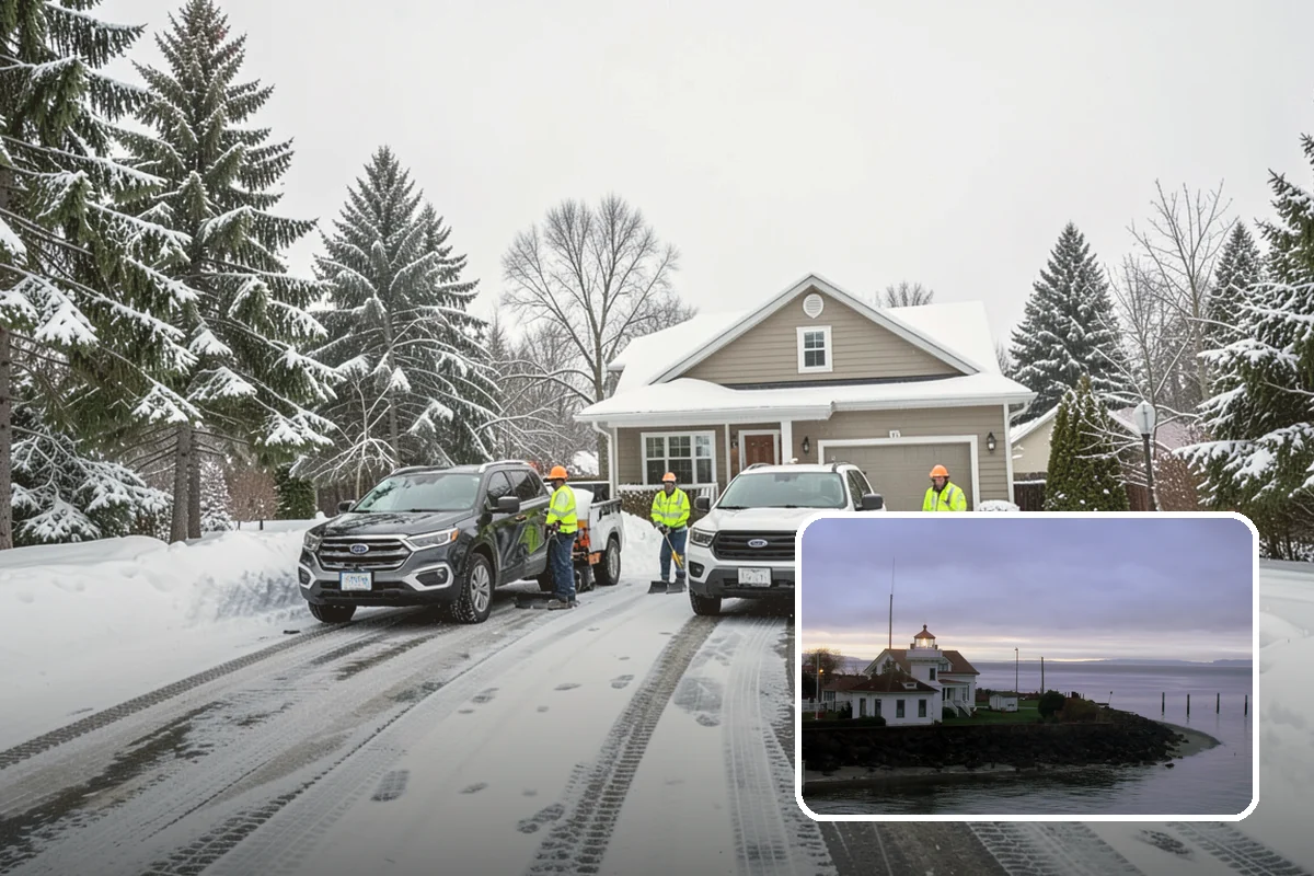 Warehouse Snow Removal in Mukilteo, Snohomish County, WA - Open dock doors and trailer staging areas